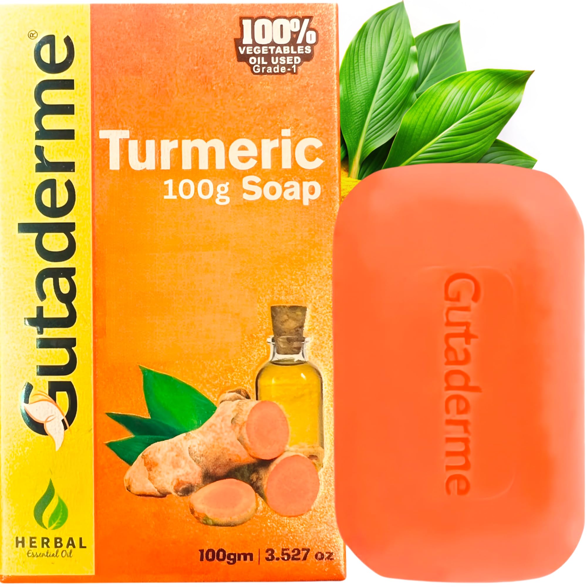 Turmeric Skin Soap (Pack of 3) - Natural Beauty Soap Bar for Smooth Skin, Moisturizing Face Soap