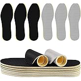 6 Pairs Thin Shoe Inserts, Barefoot Shoe Insoles Three-Layer Latex Foam Memory Foam Insoles,Cuttable and Washable,Replacement Inserts for Men 4-10 Women 5-12 (3Black+3Gray)