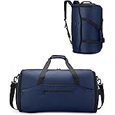 NPBAG Convertible Garment Duffle Bags for Travel - Carry on Garment Bag, Suit Bag for Men & Women, 3 in 1 Foldable Travel Duffle Backpack with Shoulder Strap (Blue)