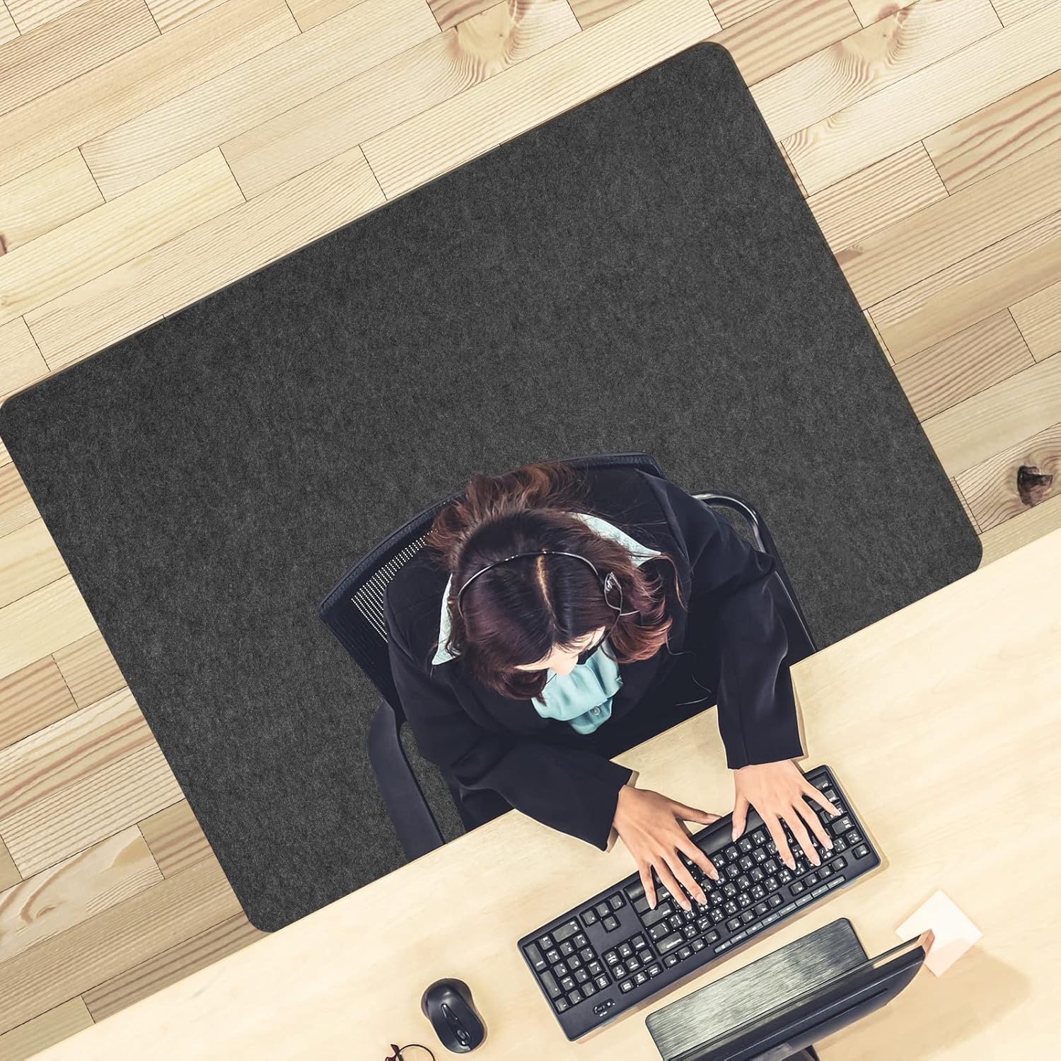Photo 1 of Placoot Desk Chair Mat for Hardwood Floor & Tile 55"x35" Office Chair Mat for Rolling Chairs Large Anti-Slip-Recyclable Material Computer Chair Rug for Office/Home