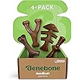 Benebone 4-Pack Durable Dog Chew Toys for Aggressive Chewers, Real Flavors, Made in USA, Medium