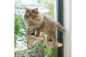 PETKARAY Cat Window Shelf, Original Cat Perch Stairs for Window Sill, Durable Kitty Steps for Indoor Cats, Sturdy Window Seat