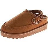KENSIE GIRL Clogs Platform Sandal Back Strap Slip On Suede Clogs Mules for Indoor and Outdoor Slippers Size 11-13 Little Kid / 1-4 Big Kid