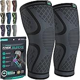 Modvel Compression Knee Brace for Women & Men, 2-Pack Knee Brace for Running Knee Pain, Knee Support Compression Sleeve, Workout Sports Knee Braces for Meniscus Tear, ACL & Arthritis Pain Relief