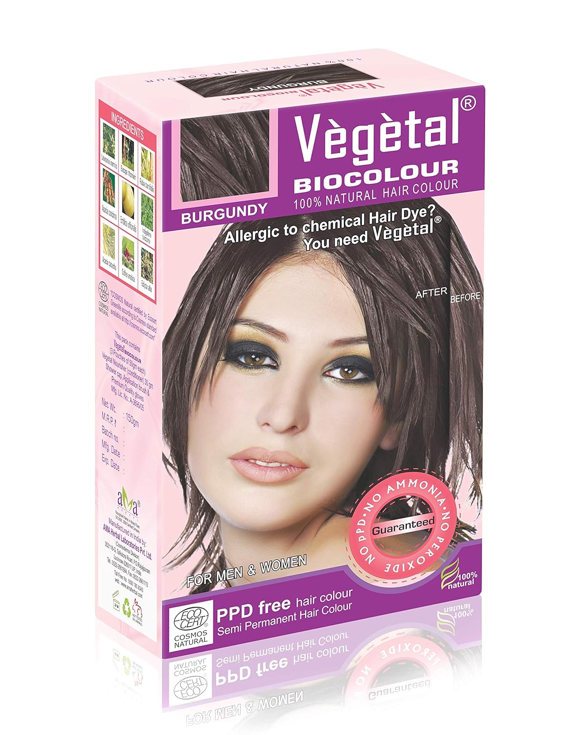 Amazon Com Vegetal Bio Colour Burgundy 50 Gm X 3 Beauty