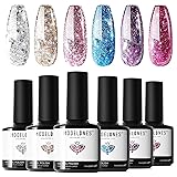 modelones Gel Nail Polish Set - 6 Colors Sparkle