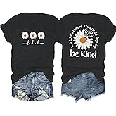 AMWIPE Be Kind Shirt for Women Teacher Kindness Positive Message Tshirt Dandelion Graphic Summer Tee Tops