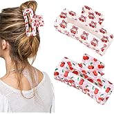 WHAVEL Cherry Hair Clip 2PCS Cute Claw Clips for Thick Hair Cherry Accessories for Women Spring Summer