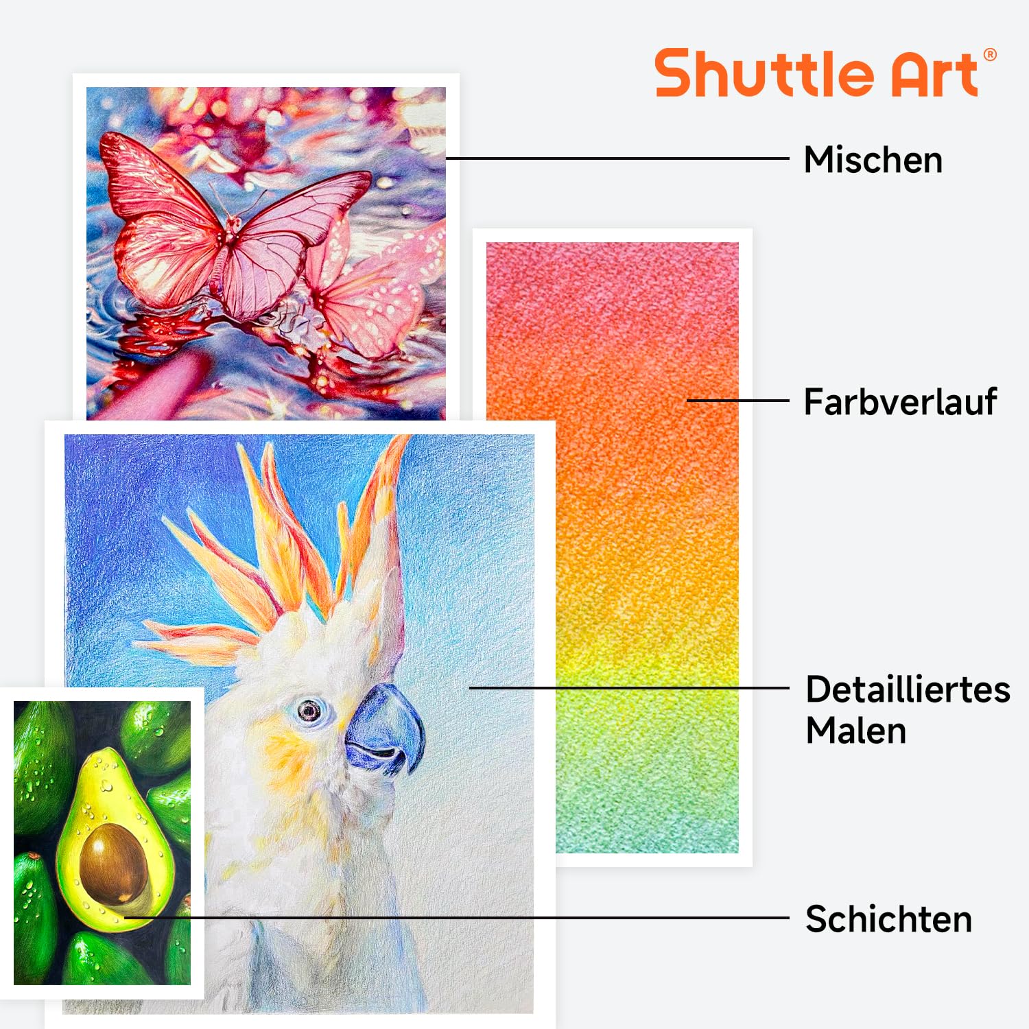 Shuttle Art 172 Buntstifte Set, Buntstifte für Erwachsene zum Malen, Färben 6