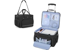 Yarwo Padded Travel Bag Compatible with DNP/HiTi/Mitsubishi Dye Sublimation Photo Printer, Rolling Printer Case with Detachab
