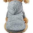 Jecikelon Winter Dog Hoodie Sweatshirts with Pockets Warm Dog Clothes for Small Dogs Chihuahua Coat Clothing Puppy Cat Custume (Grey, X-Large)