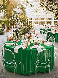 REWOMC 10 Pack Green Round Tablecloths - 120
