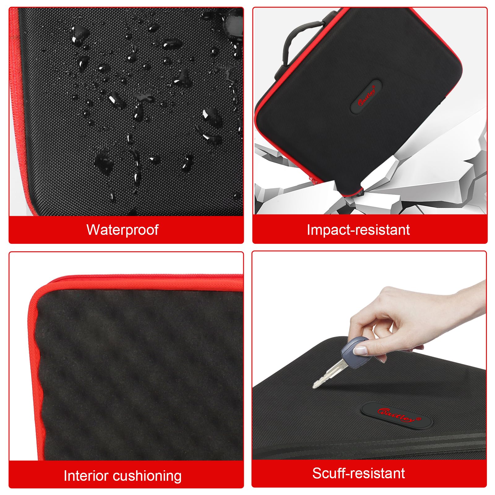 Powarobor Akku Lagerung Case Halter Koffe,Etui Tasche Aufbewahrungsbox für Einhel_l_18V Akku und Ladegerät,Zubehör und Werkzeug-Hält 18V 2.0Ah,2,5Ah,3.0Ah,4.0Ah 5,2Ah Akkus Ladegerät. (Nur hülle) 5