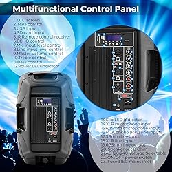 Costzon 2-Way Powered PA Speakers System Combo