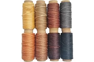 JANYUN 264 Yards 150D Leather Sewing Waxed Thread Cord for Leather Craft DIY 1mm Diameter 8 Colors Sewing Thread Cord,Each of 33 Yards (Color A)