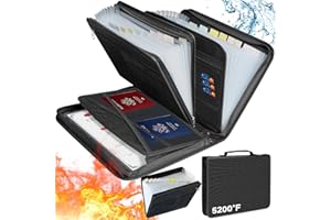 WINSING File Folder Organizer, Fireproof Accordion File Organizer with 26 Pockets, Portable Important Document Organizer Holder with Pockets Filing A4 Letter Size Paper,Bill for Home and Office