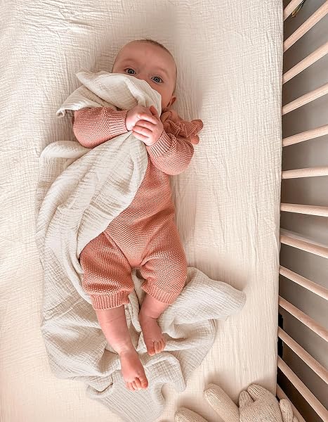 WIMIST MUSLIN SWADDLE BLANKETS, SWADDLE BLANKET FOR BABY GIRLS AND BOYS, BABY ESSENTIALS, SUITABLE FOR NEUTRAL NEWBORNS AND CRIB ESSENTIALS, LARGE 40 X 36 INCHES (BRICK)