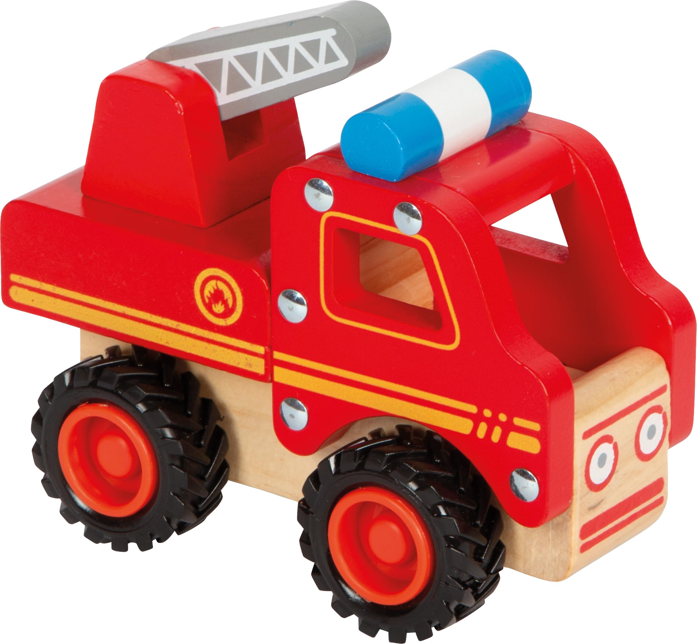 small foot 11075 Fire engine made of wood, easy to hold, with silent rubber wheels, from 18 months on โ image 1