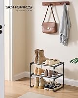 SONGMICS 2-Tier Shoe Rack Storage Organizer Metal Upright or Upside Down view 2