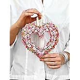 Freshcut Paper Pop Up Cards, Mini Cherry Blossom Heart Wreath, 6 Inch Mini Sized Forever Flower Bouquet 3D Popup Greeting Cards, Birthday Cards, Valentine's Day Card, Blank Notecard & Envelope