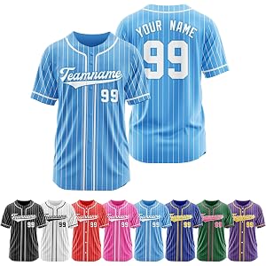 Custom Pinstripe Baseball Jersey Personalized Team Name Number Logo Hip Hop Sports Shirts for Men Women Youth