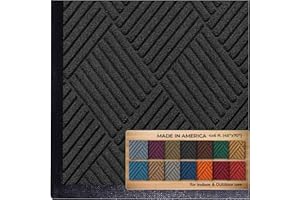 M+A Matting WaterHog Diamond | Commercial-Grade Entrance Mat with Rubber Border – Indoor/Outdoor, Quick Drying, Stain Resistant Door Mat (Charcoal, 4' x 6')
