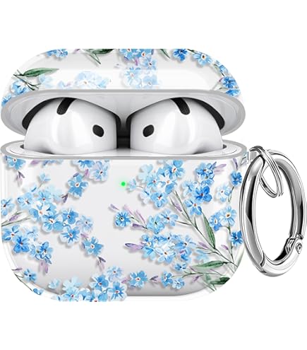 AirPods 4 Hülle Mit Blumenmuster – Safety Lock Case Inkl. Reinigungs-Set & Karabiner