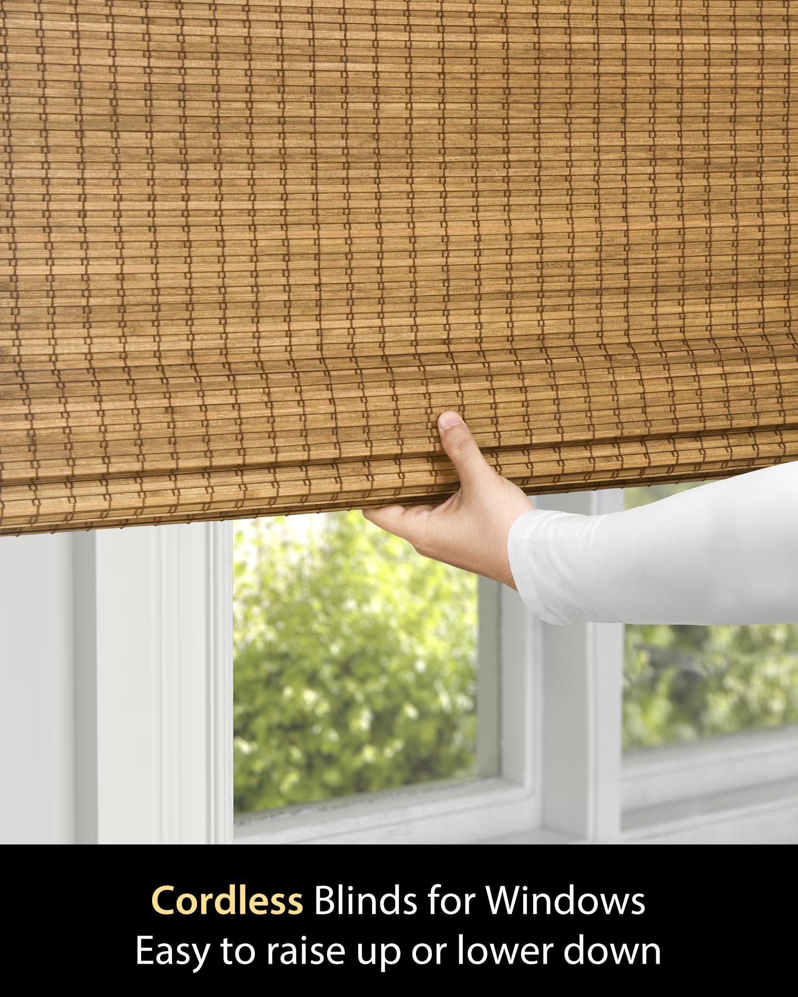 UNISHADES Cordless Bamboo Roman Shades for