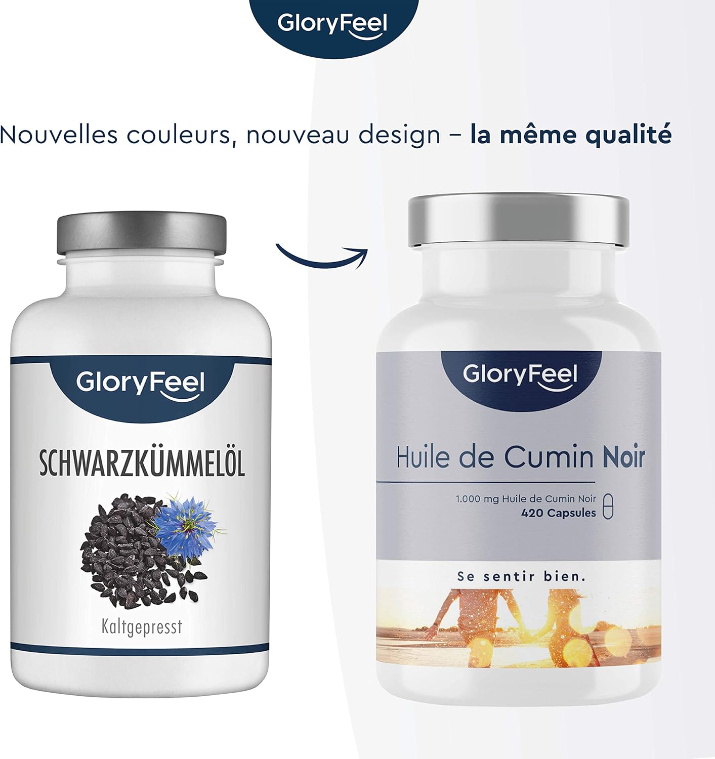 Gloryfeel Huile De Cumin Noir 1000mg Avec Vitamine E 420 Capsules Originales De Huile De Graines De Nigelle D Egypte Pressees A Froid Avec 80 D Acides Gras Insatures Essentiels Amazon Fr Hygiasne Et Soins