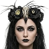 Nicky Bigs Novelties Womens Dark Gothic Raven Mistress Crown Headpiece Halloween Costume Accessory, Black, One Size