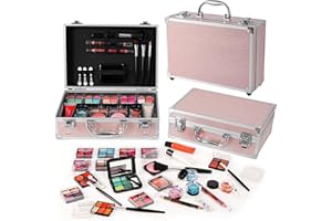 AOLIKOKO Makeup Kit for Teenager & Women Full Kit, All- In- One Makeup Set With The Cosmetic Train Case, Professional Makeup Kit, Makeup Gift Set for Women Girls(pink)