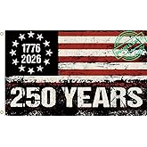 WENWELL 250 Years American Flag, 3x5 Ft Double Sided, USA Anniversary Patriotic Design, 1776-2026 Commemorative Banner (Black)