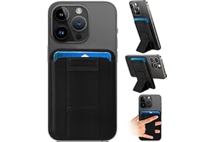 ArtsEvo Magnetic Wallet with Stand and Finger Loop, compatible with iPhone MagSafe Wallet for iPhone 15/14/13/12 Series (Not for iPhone 13/12 Mini). Max 3 Card Holder, Black