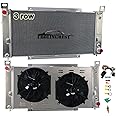 COOLINGBEST 34 Inch 3 Row Aluminum Radiator for 1999-2014 Cadillac Escalade, Chevy Sonora Tahoe Avalanche Suburban Silverado 1500 2500 3500, GMC Yukon XL,Hummer H2, Radiators Electric Fan Shroud Kit