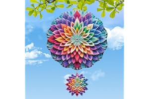 Rngmsi Mandala Wind Spinner Outdoor, Wind Spinners 3D Frosted Hanging for Patio Lawn and Garden, Mandala Hanging Wind Gifts for Women Mom Grandma Men (12 X 12 Inches)