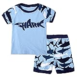Shark Short Sleeve Pajamas Big Boy Kids Sleepwear