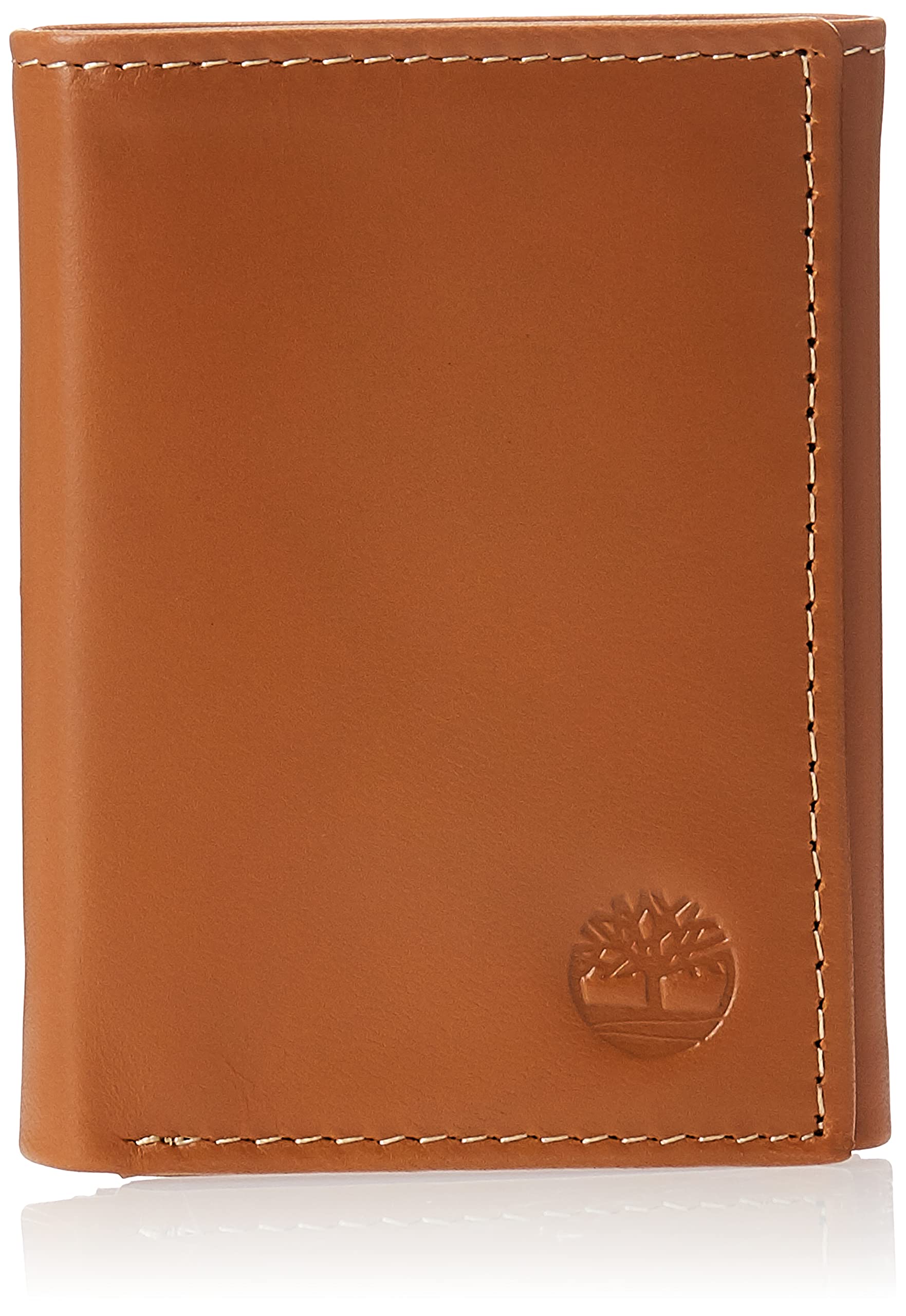 Timberland Men's Leather Trifold Wallet with Id Window Tri-Fold, Tan (Cloudy), One Size