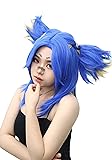 C-ZOFEK Blue Cosplay Wig with Ponytail and Wig Cap