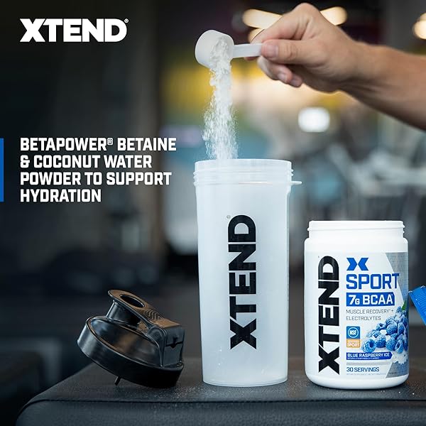 XTEND SPORT BCAA POWDER BLUE RASPBERRY ICE – ELECTROLYTE POWDER FOR RECOVERY & HYDRATION WITH AMINO ACIDS – 30 SERVINGS