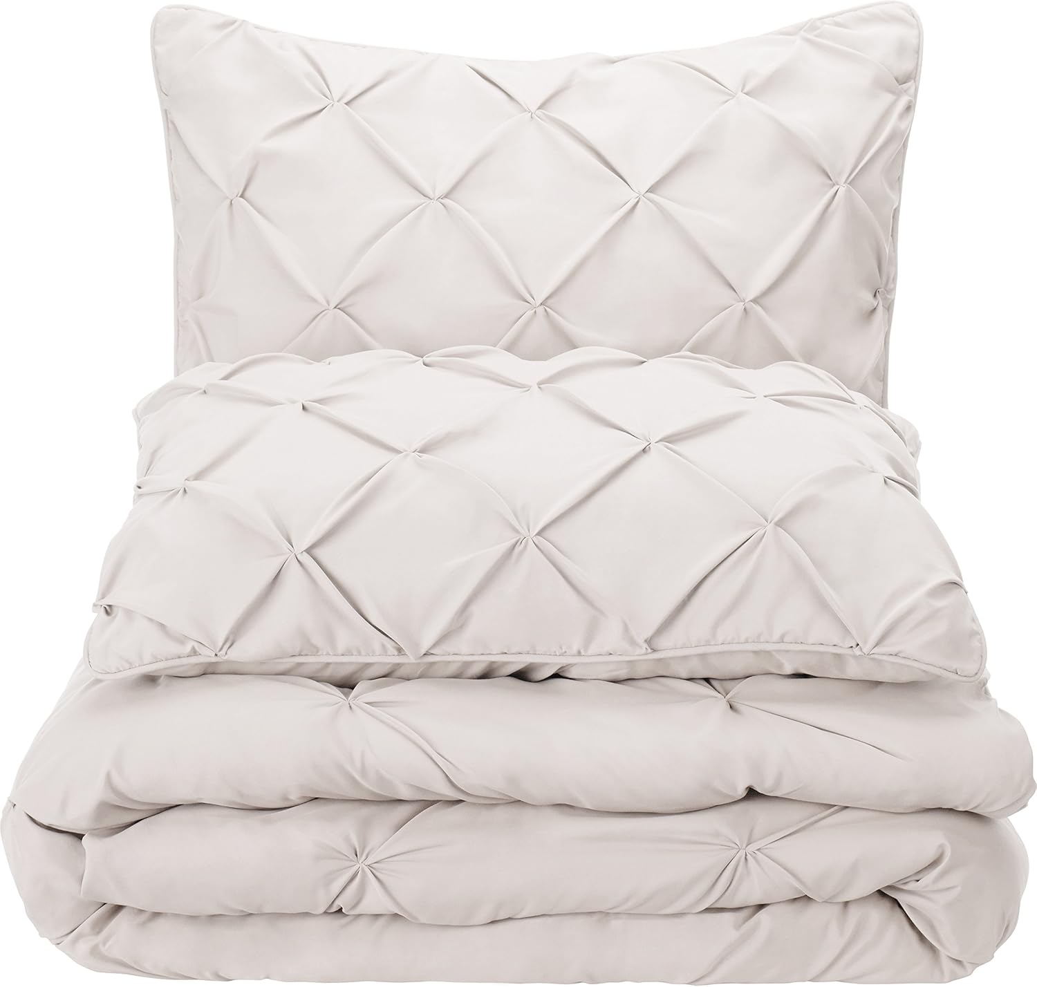 Basics Pinch Pleat Comforter Bedding Set, Full / Queen, Spa Blue: Home & Kitchen