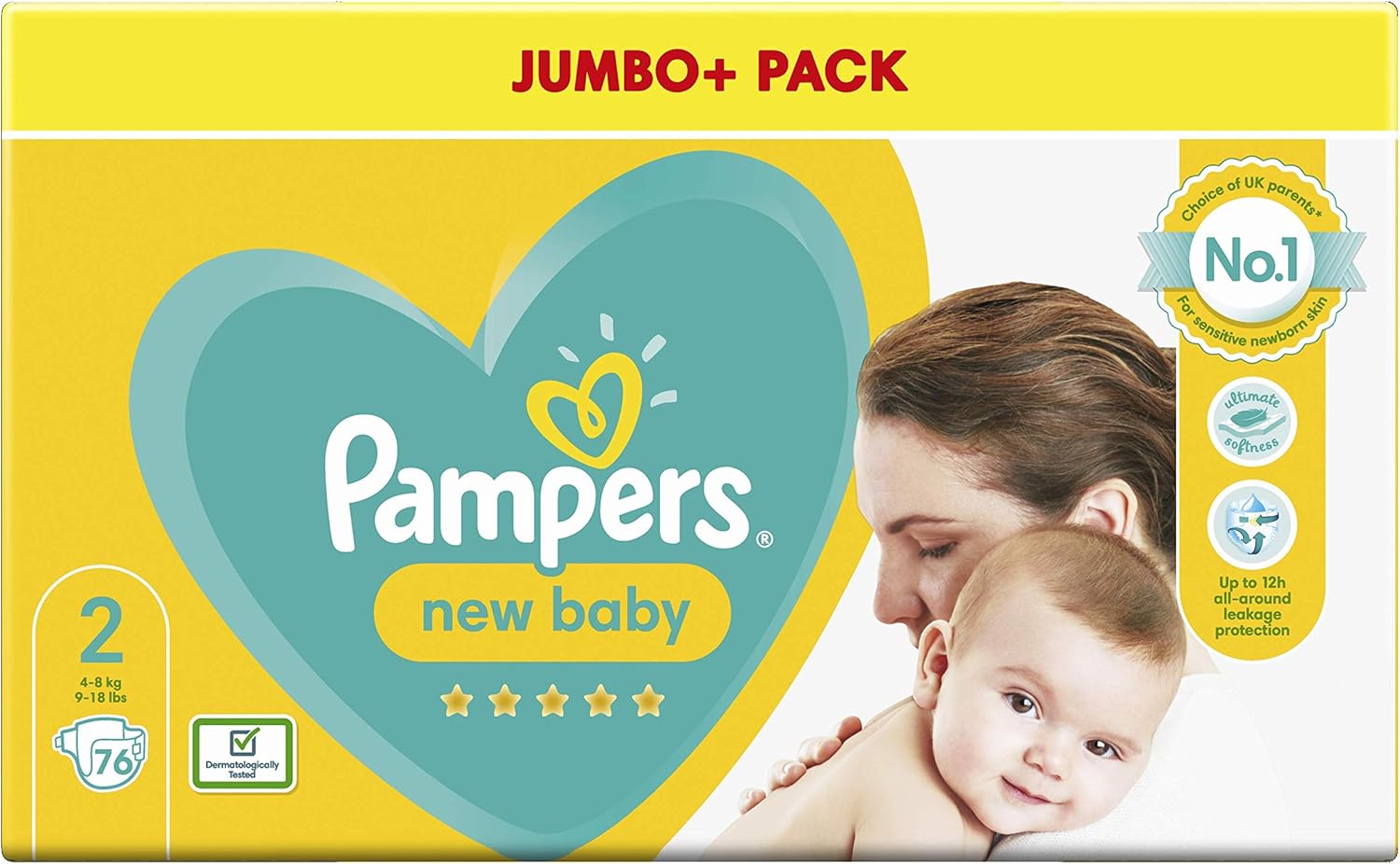 Pampers New Baby, Size 2, 76 Count, White, Size 2 (76 Count)