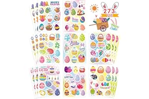 DUJAA 273 PCS Easter Stickers for Kids, Spring Sticker, Egg Bunny Decorating Spring Party Favors, Easter Basket Stuffers