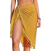 Rossopesca Beach Sarong Cover Up Wraps for Women Swimsuit Coverups Tassels Bikini Short Skirts for Swimwear