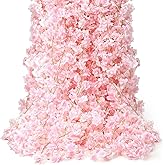 AWARDSEN 6PC 35.4FT Cherry Blossom Flowers Garland for Spring Decoration Artificial Pink Flower Garland Silk Sakura Vines Hanging for Wedding Party Valentine Japanese Home Decor