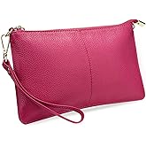 YALUXE Genuine Leather Wristlet Handbags Purses Cell Phone Pocket Clutch Wallet Crossbody Bags for Women