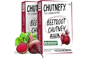 Chutnefy Beetroot Chutney (South Indian Style) | Pack of 2 * 2.6oz (Dry) | Serves 4 - 5 (~10.1fl oz) Each | Ready to Eat Instant Chutney - Just Add Water | Zero Artificial Ingredients