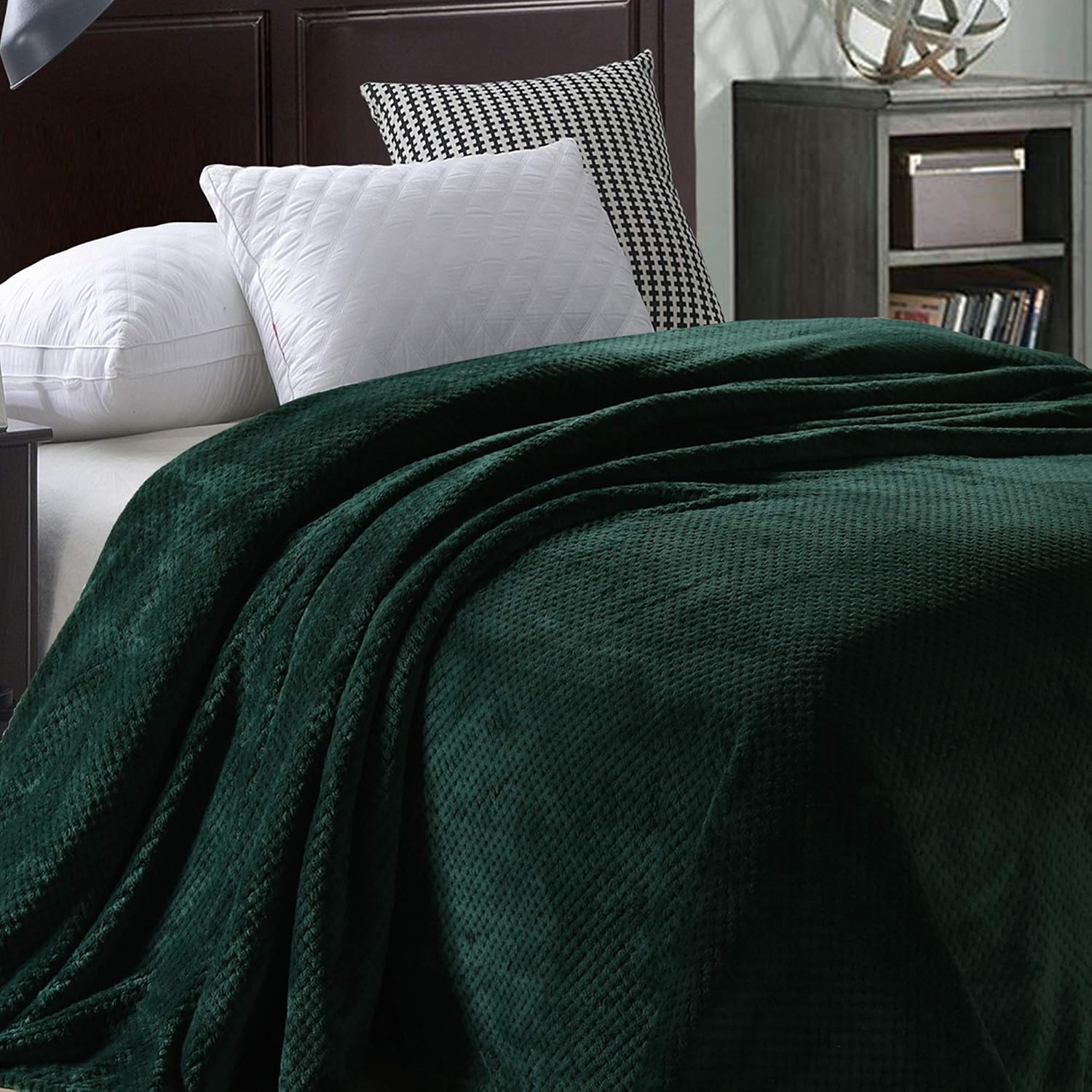Exclusivo Mezcla Fleece Bed Blanket King Size, Super Soft and Warm Blankets for Couch Sofa and Bed Waffle Textured, Cozy - Image 4