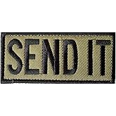 Send It Patch Funny Hook and Loop Military Tactical Morale Patches | Applique Fastener Embroidery DIY Meme Fabric Badges for Trucker Hats Backpack Bag Vest Clothes Gym Army Emblem