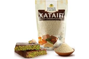 Dolce Calma Dried Premium Kataifi Dough 6.4 oz(180g) | Resealable Bag | Kadayif for Dubai Chocolate Bar, Kunafa & Baklava Desserts | Finely Shredded Fillo/Phyllo for Pistachio Cream & Bakery Creations