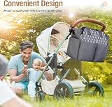 Lekebaby Nappy Changing Bag Satchel Grey Arrow Print Large Capacity view 6
